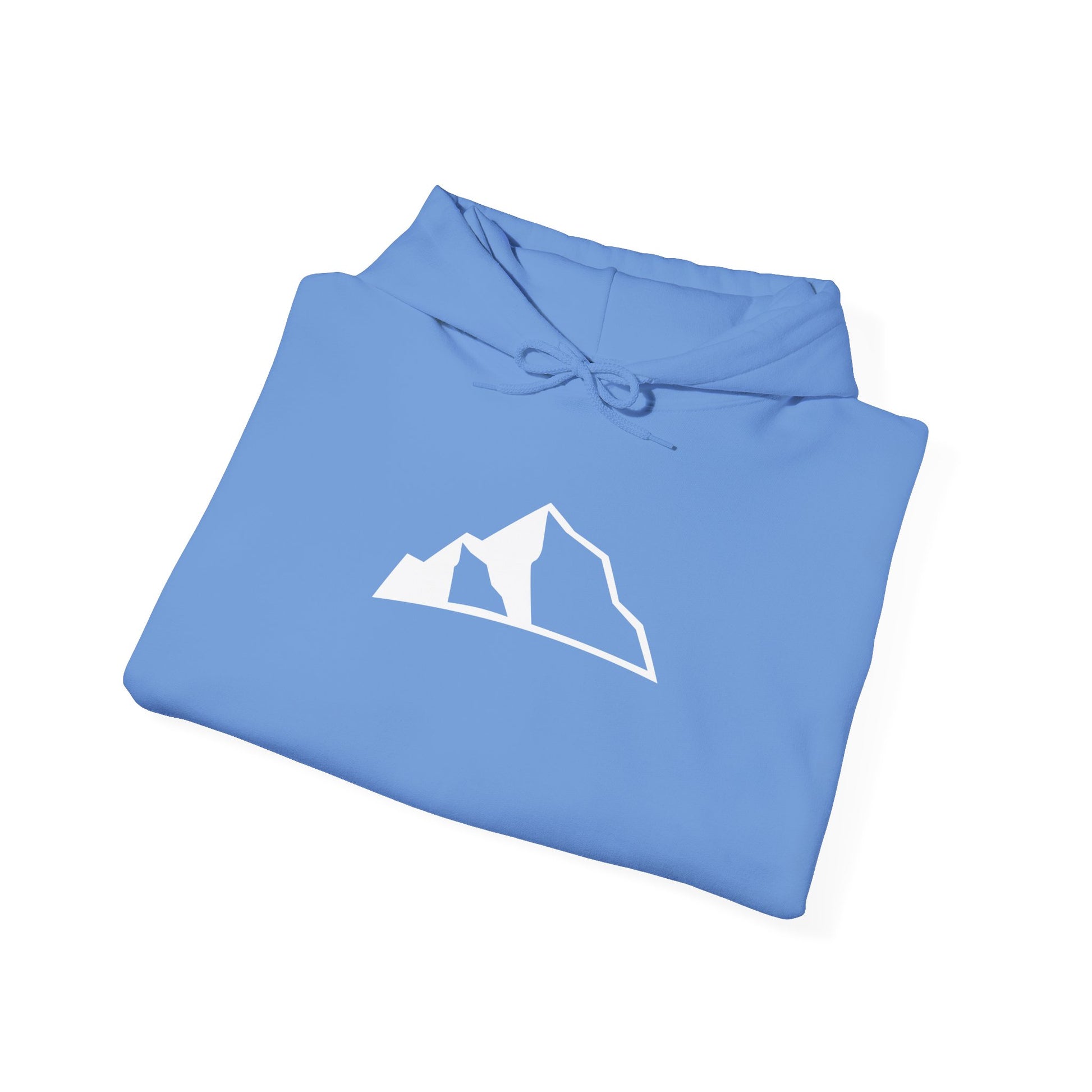 Mountain Icon - Heavy Blend™ Hoodie - carolina blue folded