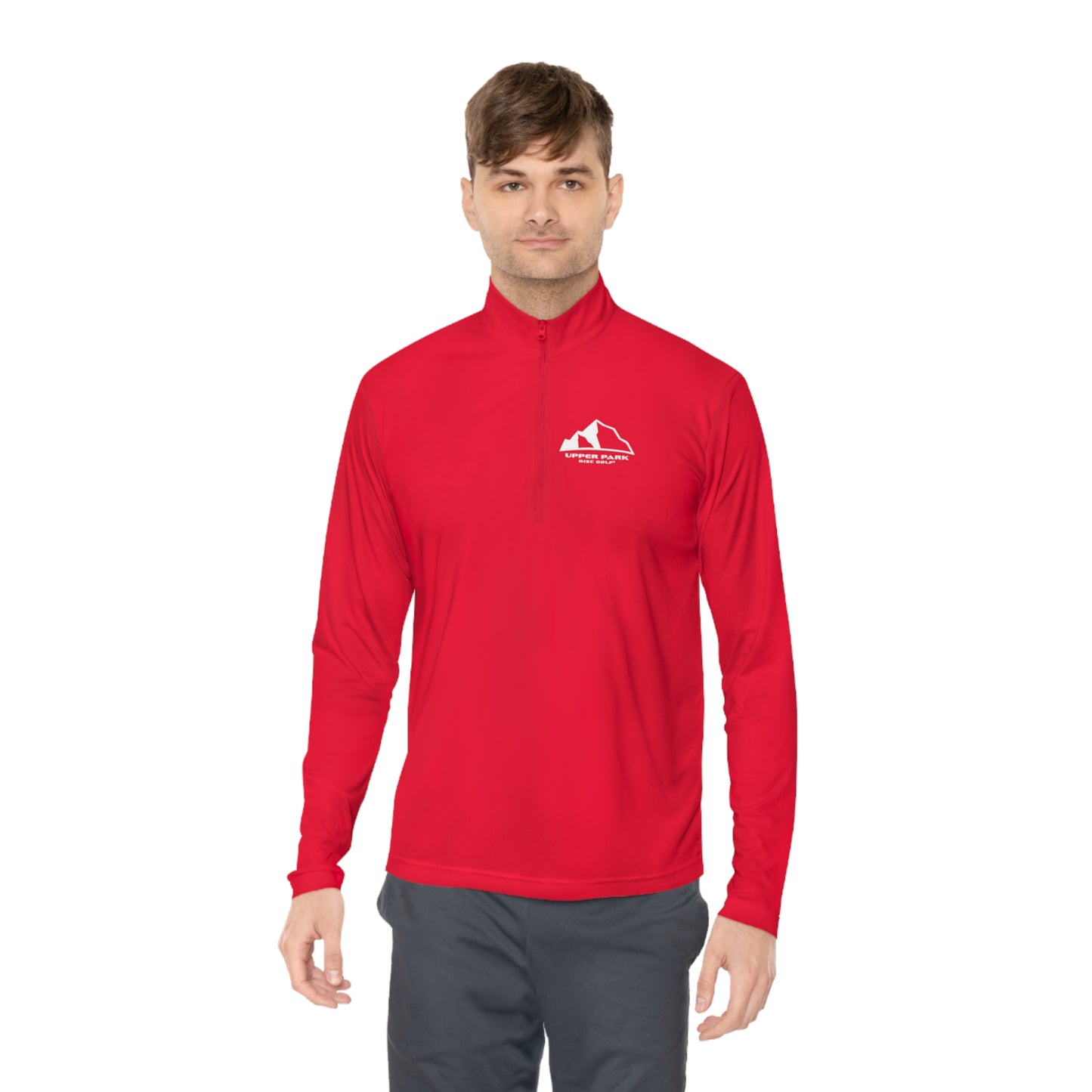 Logo Unisex Quarter-Zip Pullover - true red