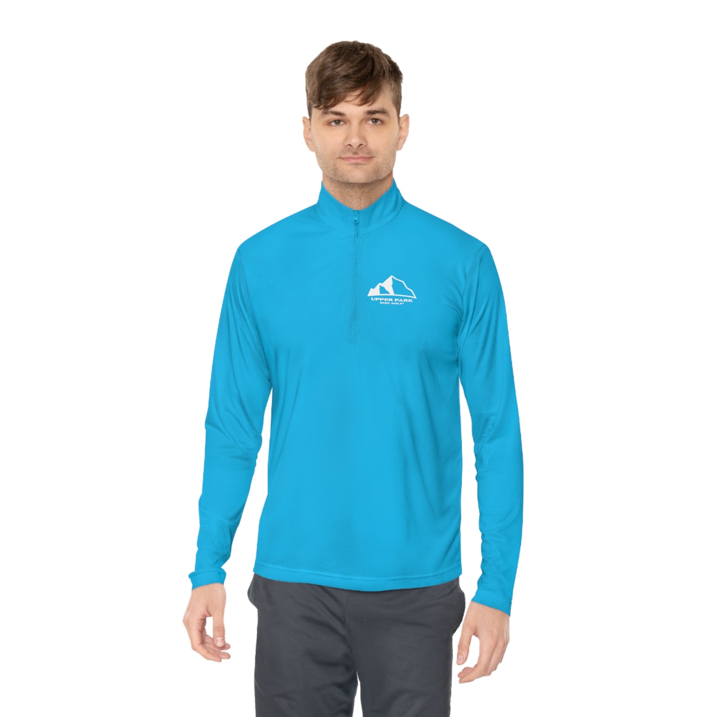 Logo Unisex Quarter-Zip Pullover - atomic blue