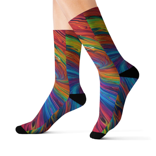 Swirly Tie-Dye Sublimation Socks