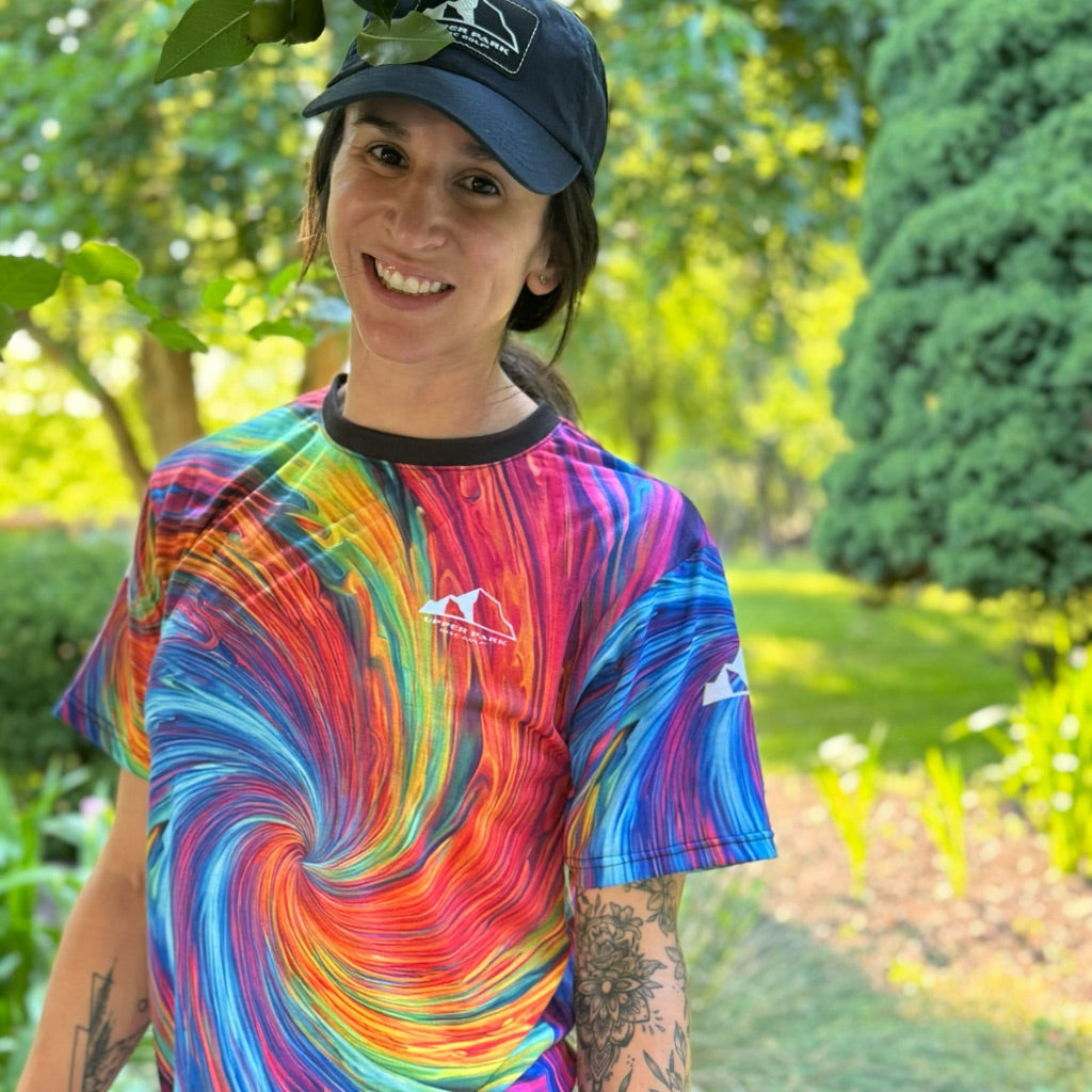 Swirly Tie-Dye Unisex All Over Print Jersey - front