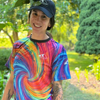 Swirly Tie-Dye Unisex All Over Print Jersey - front